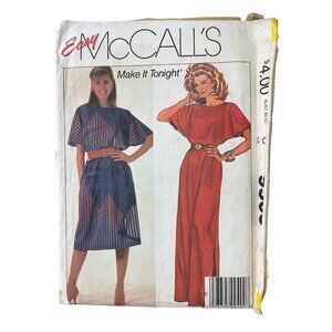 80s McCalls 9505 Misses Dress Sewing Pattern Size Large 1985 Retro Fashion UNCUT